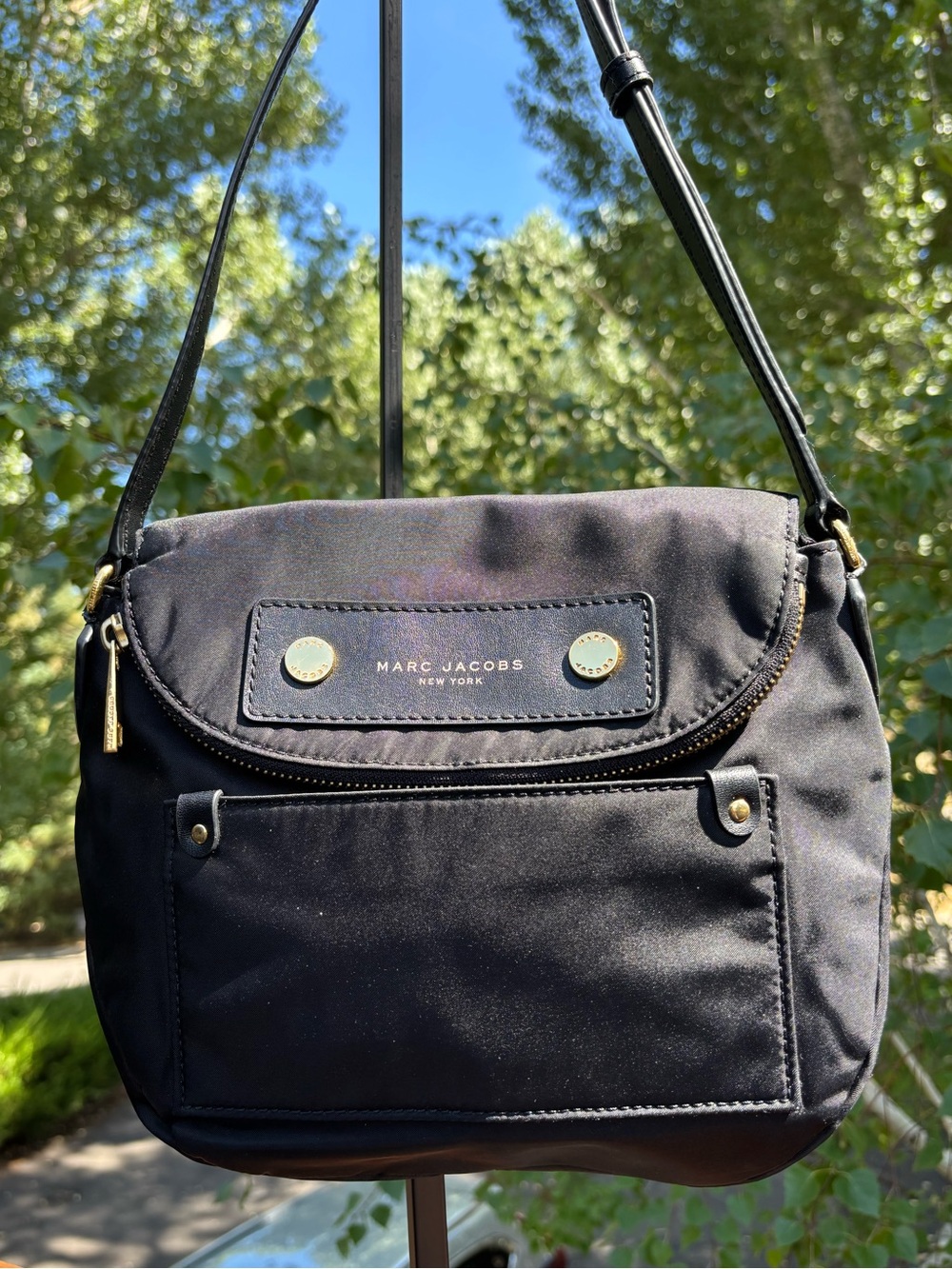 Marc Jacobs Black Nylon shoulder, Crossbody Bag with Gold Hardware